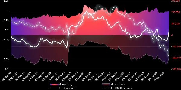 Graphical Display of EUR und USD Futurespositionen