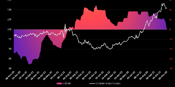 Graphical display US Dollar Risiko Chart